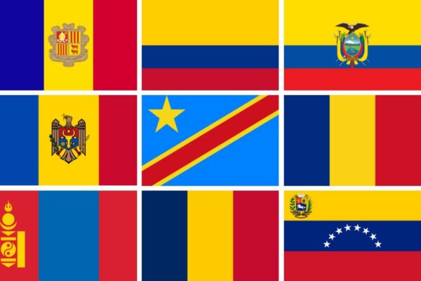 Les 9 Drapeaux Jaune Bleu Rouge